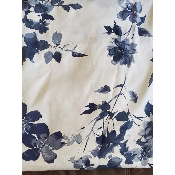 Ralph Lauren Shower Curtain Blue White Floral Cotton Fabric 70 x 72 - Picture 2 of 5